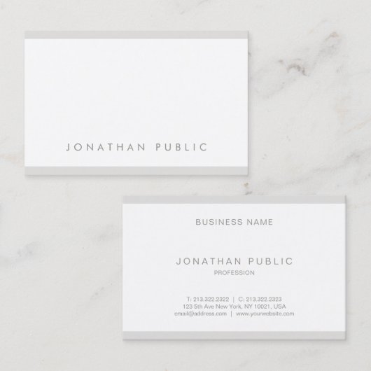 Modern minimalistisch design Eenvoudig elegant lux Visitekaartje (Voorkant / Achterkant)