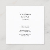 Modern minimalistisch design, wit design vierkante visitekaartje (Achterkant)