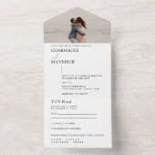 Modern minimalistisch Dreamweaver Script Photo Wed All In One Uitnodiging (Binnen)