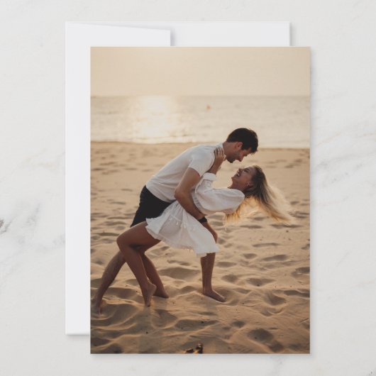 Modern minimalistisch Dreamweaver Script Photo Wed Kaart (Achterkant)