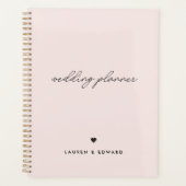 Modern minimalistisch dubbelroze huwelijk planner (Voorkant)