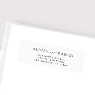 Modern minimalistisch, eenvoudig adres voor bruilo etiket