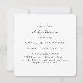 Modern minimalistisch, eenvoudig Baby shower, wit  Kaart (Voorkant)