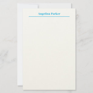 Modern minimalistisch eenvoudig blauw wit briefpapier