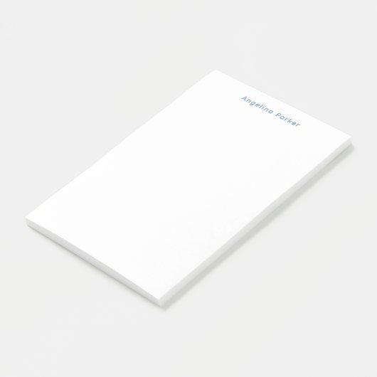 Modern minimalistisch eenvoudig blauw wit post-it® notes (Schuin)