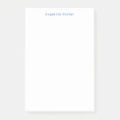 Modern minimalistisch eenvoudig blauw wit post-it® notes (Voorkant)