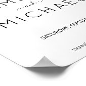 Modern minimalistisch Eenvoudig bruiloft welkom Poster (Hoek)