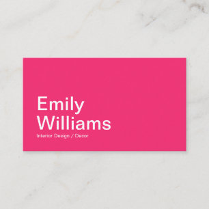 Modern minimalistisch eenvoudig gebold roze visitekaartje