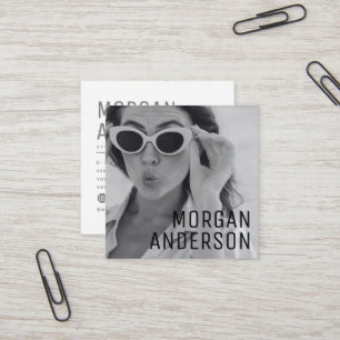 Modern minimalistisch eenvoudig professioneel foto vierkante visitekaartje