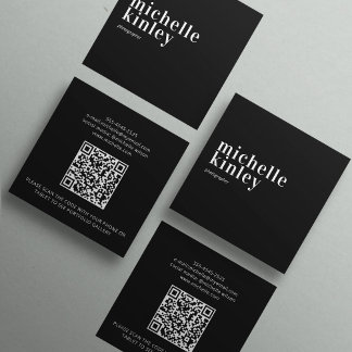 Modern minimalistisch eenvoudig QR-code persoonlij Vierkante Visitekaartje