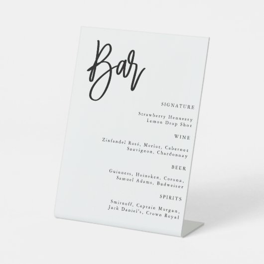 Modern minimalistisch Eenvoudig script bruiloft Ba Reclamebord Met Voetstuk (Voorkant)