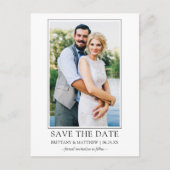 Modern minimalistisch eenvoudig sparen de Datum Fo Briefkaart (Voorkant)