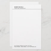 Modern Minimalistisch Eenvoudig Zakelijk Briefpapier (Voorkant / Achterkant)