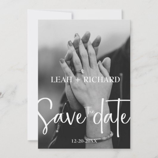 Modern Minimalistisch – Eigen naam en datum Save The Date (Voorkant)