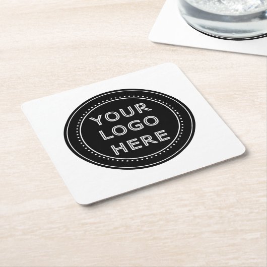 Modern, Minimalistisch, Elegant & aanpasbaar Papie Vierkante Kartonnen Onderzetter (Schuin)