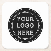 Modern, Minimalistisch, Elegant & aanpasbaar Papie Vierkante Kartonnen Onderzetter (Voorkant)