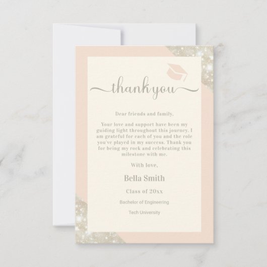 Modern Minimalistisch Elegant Afstudeerder bedankp Bedankkaart (Voorkant)
