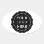 Modern, minimalistisch, elegant en  ovale sticker (Voorkant)