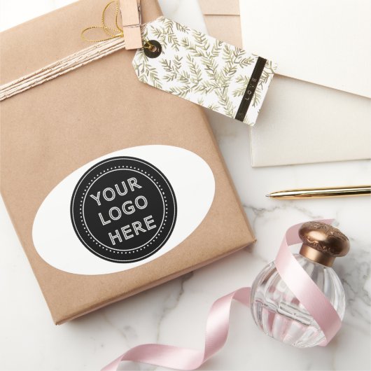 Modern, minimalistisch, elegant en  ovale sticker (Geschenken)