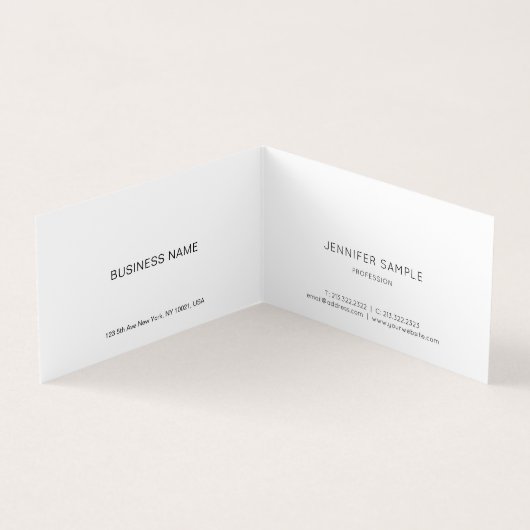 Modern minimalistisch elegant handgeschreven scrip visitekaartjes (Binnen)