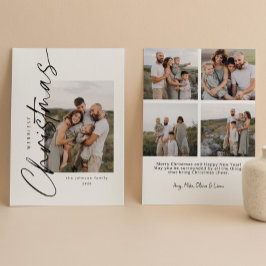 Modern minimalistisch elegant kerstscript feestdagenkaart