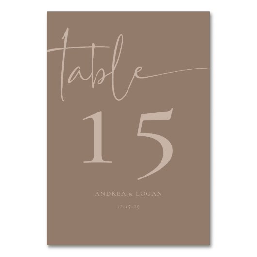 Modern minimalistisch elegant klassiek tafelnummer (Achterkant)