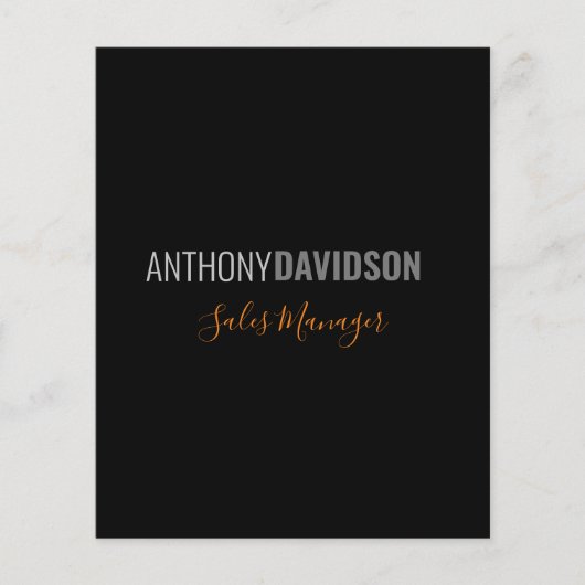 Modern Minimalistisch Elegant Professioneel Zwart Flyer (Voorkant)