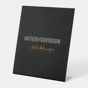 Modern Minimalistisch Elegant Professioneel Zwart Reclamebord Met Voetstuk
