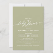 Modern minimalistisch Elegant Script-Baby shower Kaart (Voorkant)