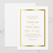 Modern minimalistisch Elegant White Gold Wedding Kaart (Voorkant / Achterkant)