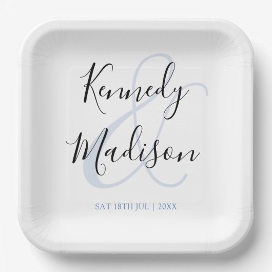 Modern minimalistisch 🤵 Elegante eenvoudige bruil Papieren Bordje (Voorkant)