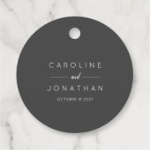 Modern minimalistisch ellegant Custom Wedding Blac Bedankjes Labels (Achterkant)