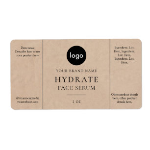 Modern minimalistisch Face Serum Label