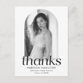 Modern minimalistisch foto-Afstuderen Dank u Briefkaart (Voorkant)