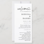 Modern minimalistisch foto bruiloft programma (Voorkant)