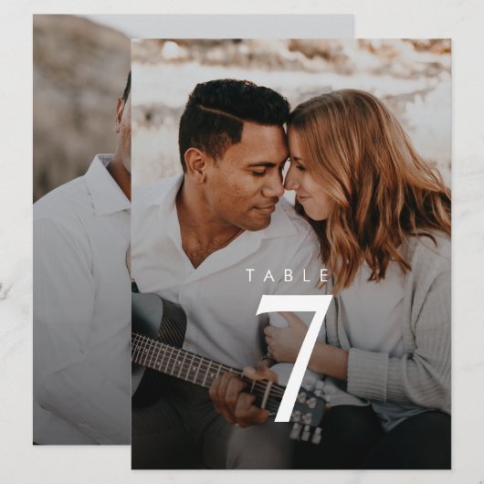 Modern minimalistisch foto-weddenschap (Voorkant / Achterkant)