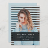 Modern minimalistisch fotoAfstuderen Aankondiging (Voorkant / Achterkant)