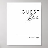 Modern Minimalistisch Gastenboek Bord Poster (Voorkant)