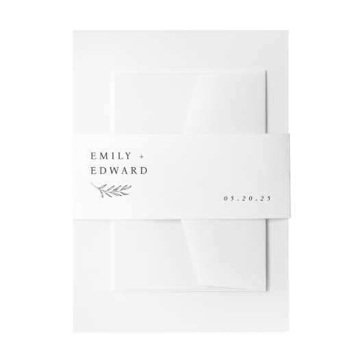 Modern minimalistisch gebladerte bruiloft uitnodigingen wikkel (Voorkant Voorbeeld)