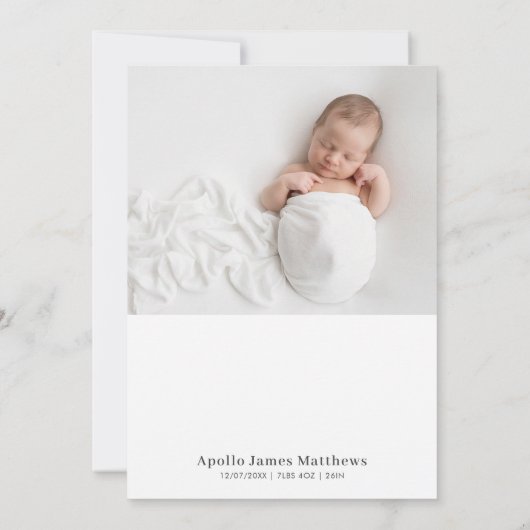 Modern minimalistisch gebogen foto Lijst 1e verjaa Kaart (Achterkant)