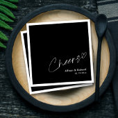 Modern minimalistisch gejuich! Zwarte bruiloft ser Servet