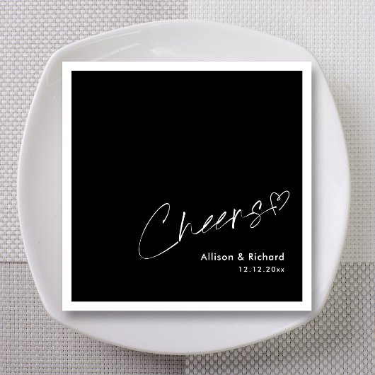 Modern minimalistisch gejuich! Zwarte bruiloft ser Servet