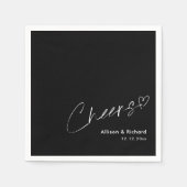 Modern minimalistisch gejuich! Zwarte bruiloft ser Servet (Voorkant)