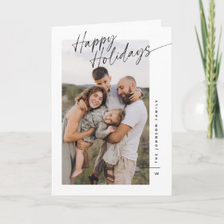 Modern Minimalistisch Gelukkig Vakantie Script Ker Feestdagen Kaart