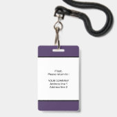 Modern Minimalistisch Gepersonaliseerd Conferen Badge (Achterkant met lanyard)