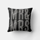 Modern minimalistisch gepersonaliseerd Mijnheer en Kussen (Achterkant)