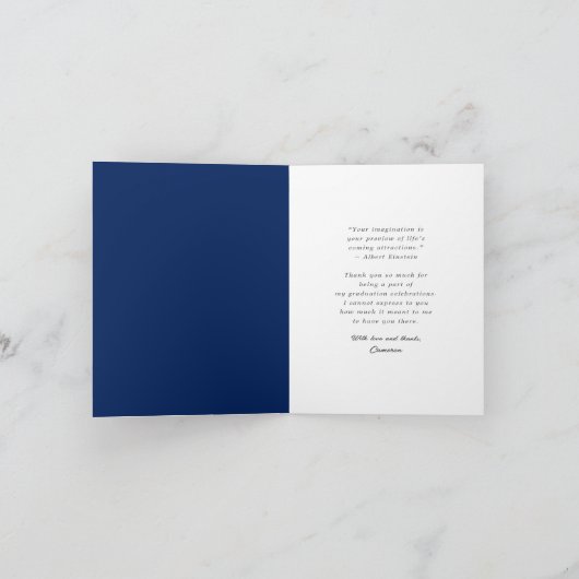 Modern minimalistisch gespleten vierkant foto-Afst Bedankkaart (Binnen)