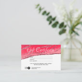 Modern minimalistisch glitter Gift certificate Visitekaartje (Staand voorkant)