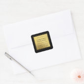 Modern minimalistisch Gold Luxury-kaarlelabel Vierkante Sticker (Envelop)