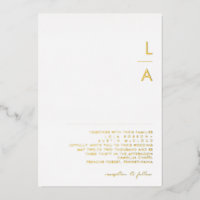 Modern minimalistisch | Gold Monogram Weddenschap 